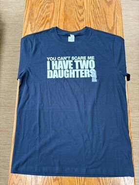 Navy "You Can't Scare Me I Have Two Daughters" Graphic Tee